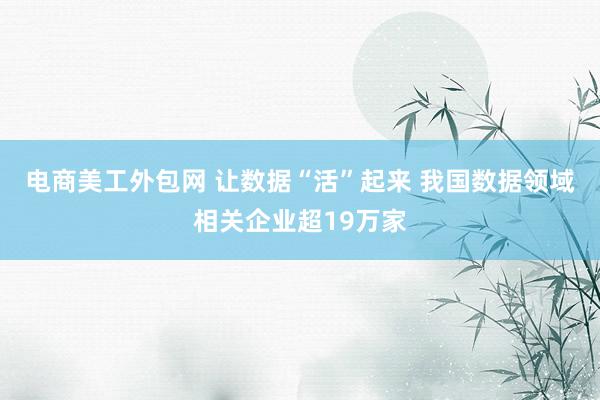 电商美工外包网 让数据“活”起来 我国数据领域相关企业超19万家